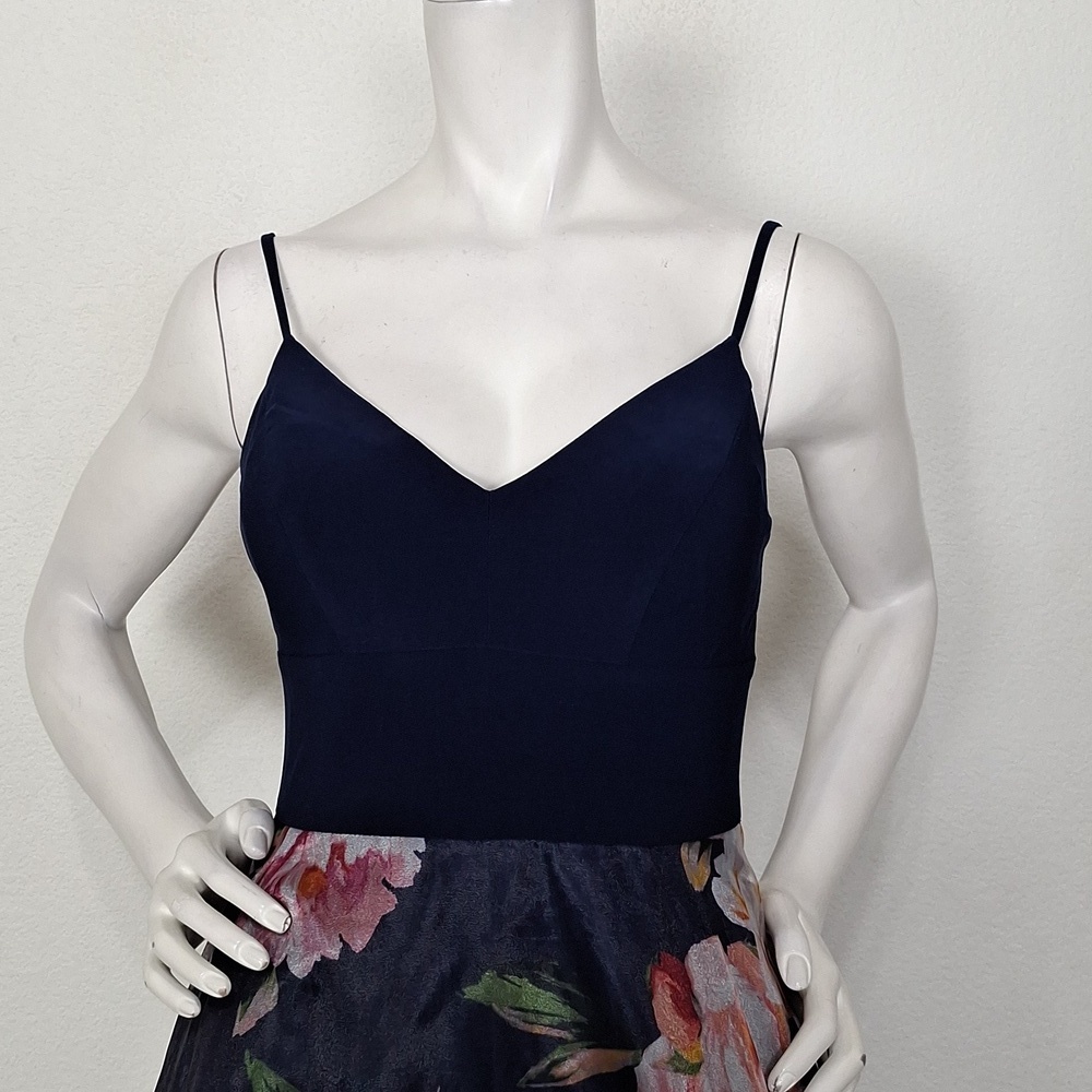Eliza J Floral Romantic Whimsigoth Sleeveless V-Neck Ball Maxi Gown Dress Size 4 - Picture 2 of 13